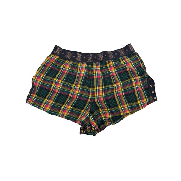 Savage x Fenty Tied Up Tartan Plaid Grommet Plaid Sleep Short Med - Picture 2 of 7